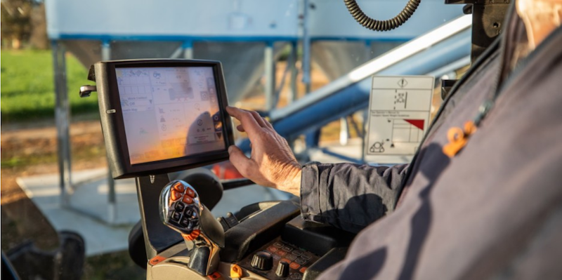 farmer uses touch screen
